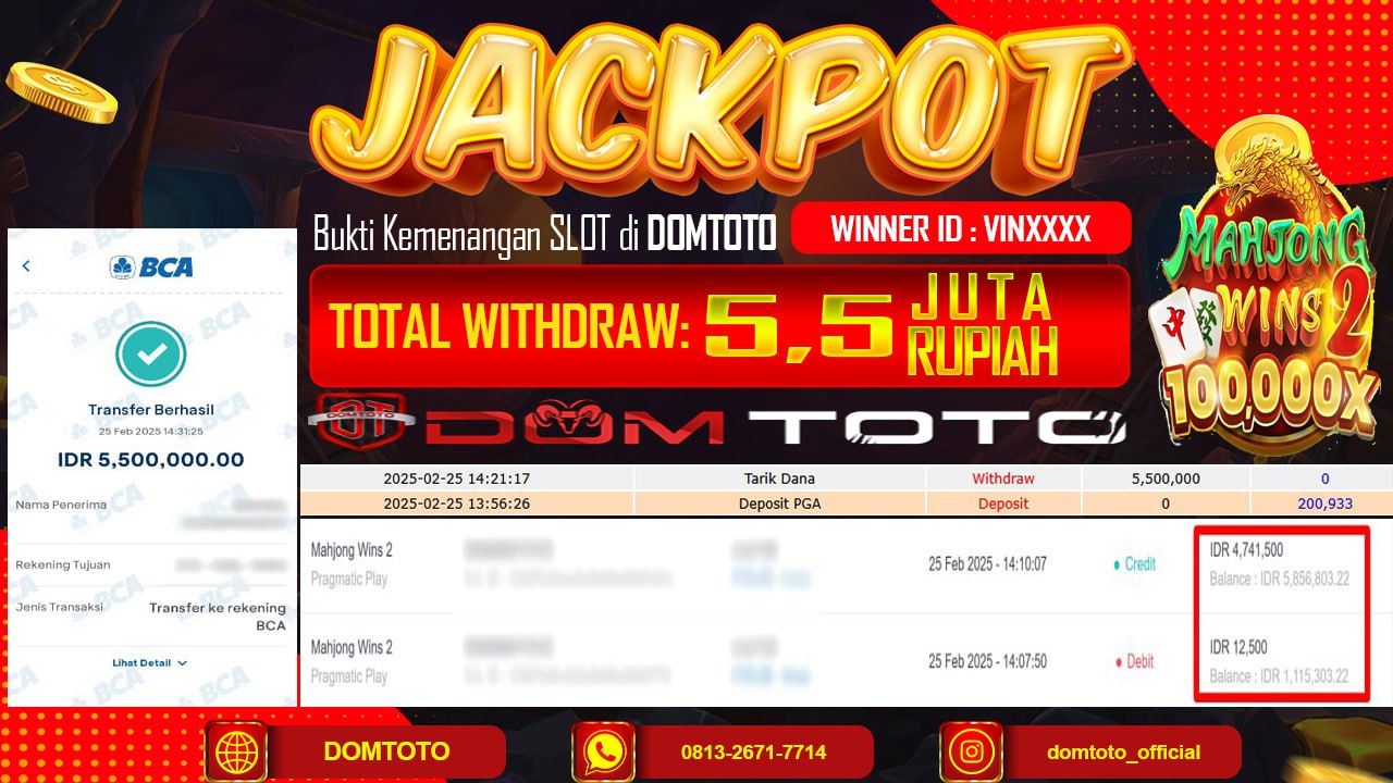 JACKPOT SLOT MAHJONG WINS 2 25 FEBRUARI 2025